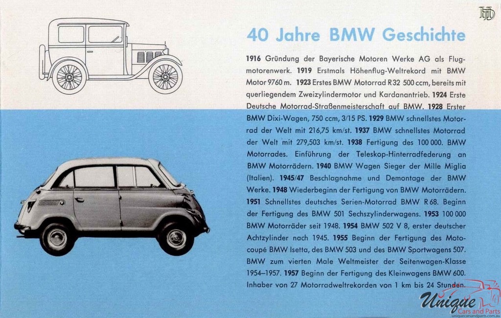 1957 BMW Full-Line All Models Brochure Page 13